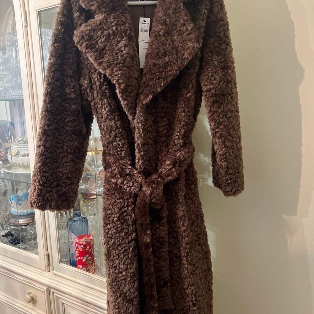 Express Brown Teddy Jackets